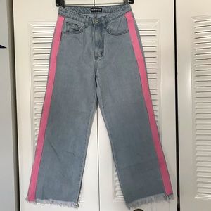 Pink stripe- High Rise jeans